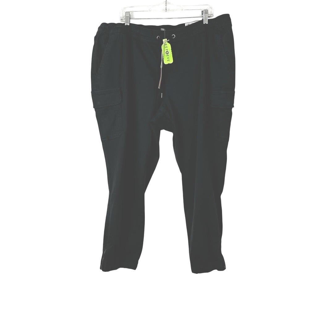 Natural Reflections Bella Vista Jogger Pants Women's XXL Black Zip Ankle 2XL